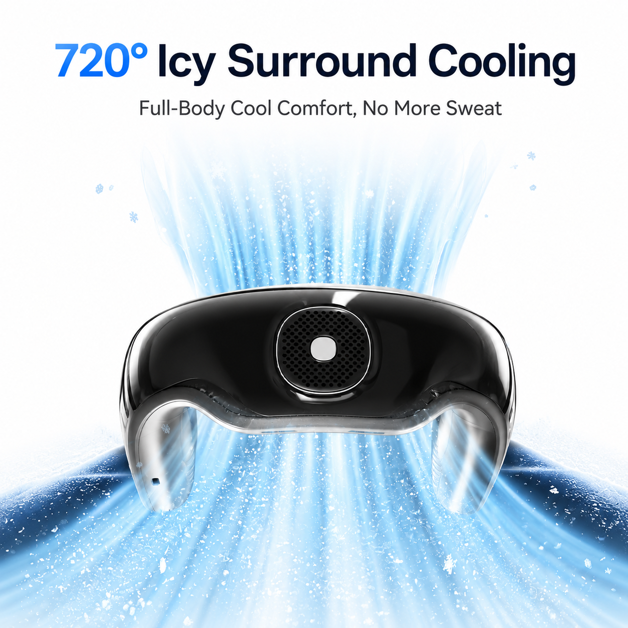 iBlockCube Neck Fan with Semiconductor Cooling – USB Rechargeable Bladeless Wearable Air Conditioner Fan