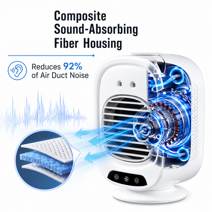 iBlockCube Oscillating Mist Air Cooler – Desktop Cooling Fan with Humidifier & Aroma Diffuser