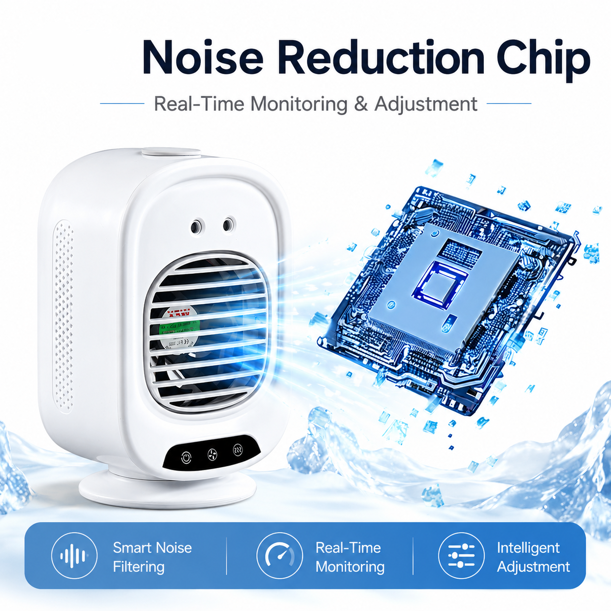 iBlockCube Oscillating Mist Air Cooler – Desktop Cooling Fan with Humidifier & Aroma Diffuser