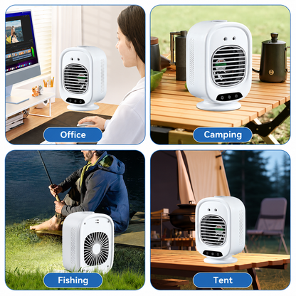 iBlockCube Oscillating Mist Air Cooler – Desktop Cooling Fan with Humidifier & Aroma Diffuser