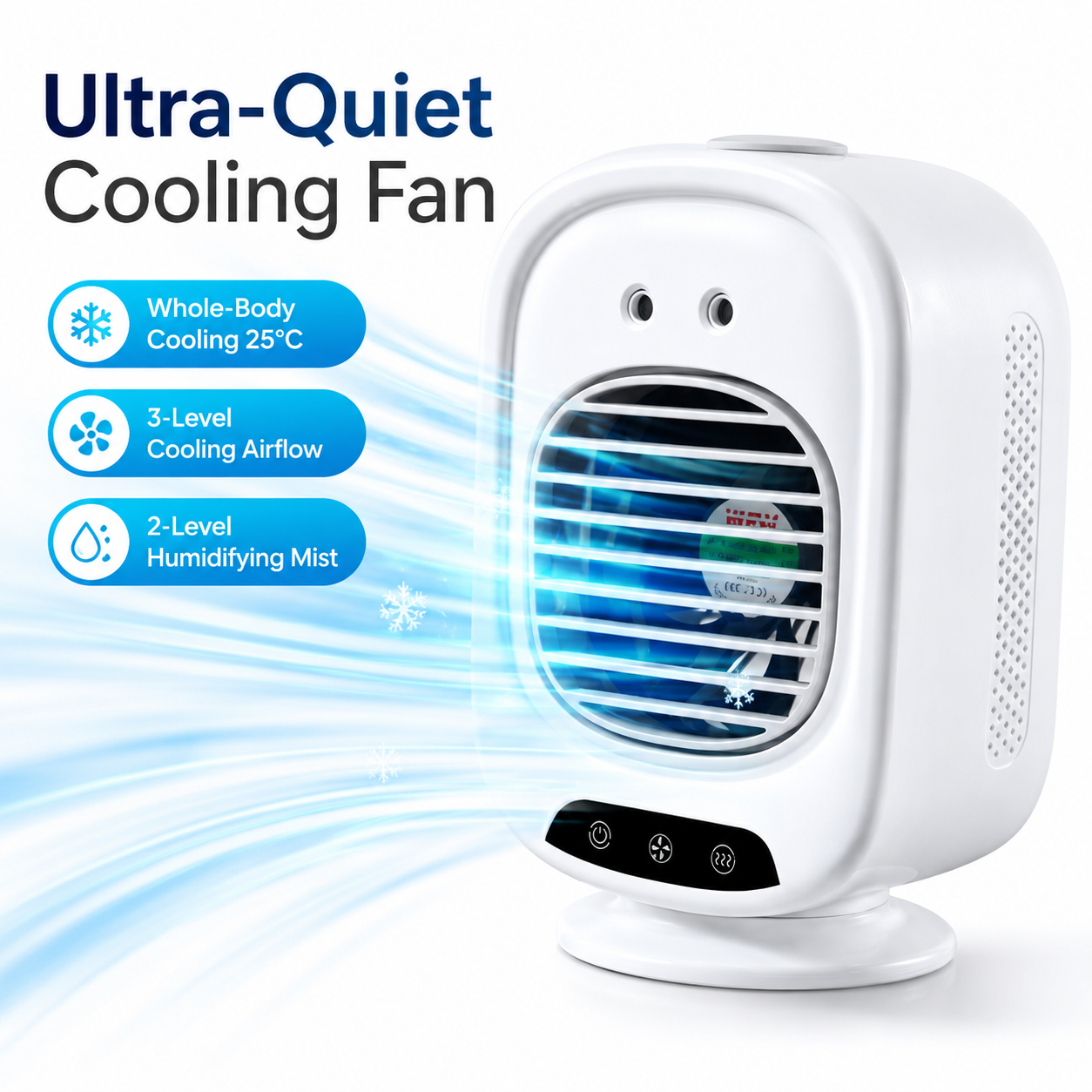 iBlockCube Oscillating Mist Air Cooler – Desktop Cooling Fan with Humidifier & Aroma Diffuser