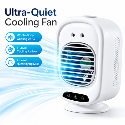 iBlockCube Oscillating Mist Air Cooler – Desktop Cooling Fan with Humidifier & Aroma Diffuser