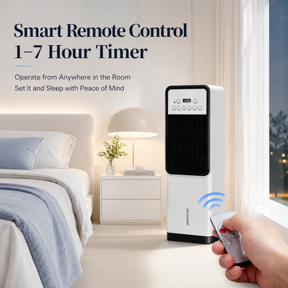 iBlockCube Hot & Cold Tower Fan – 2-in-1 Cooling & Heating Fan with Remote Control