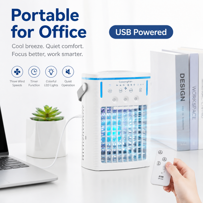 iBlockCube 1L Personal Air Cooler – Portable Mist Cooling Fan with Large Water Tank for Home & Bedroom