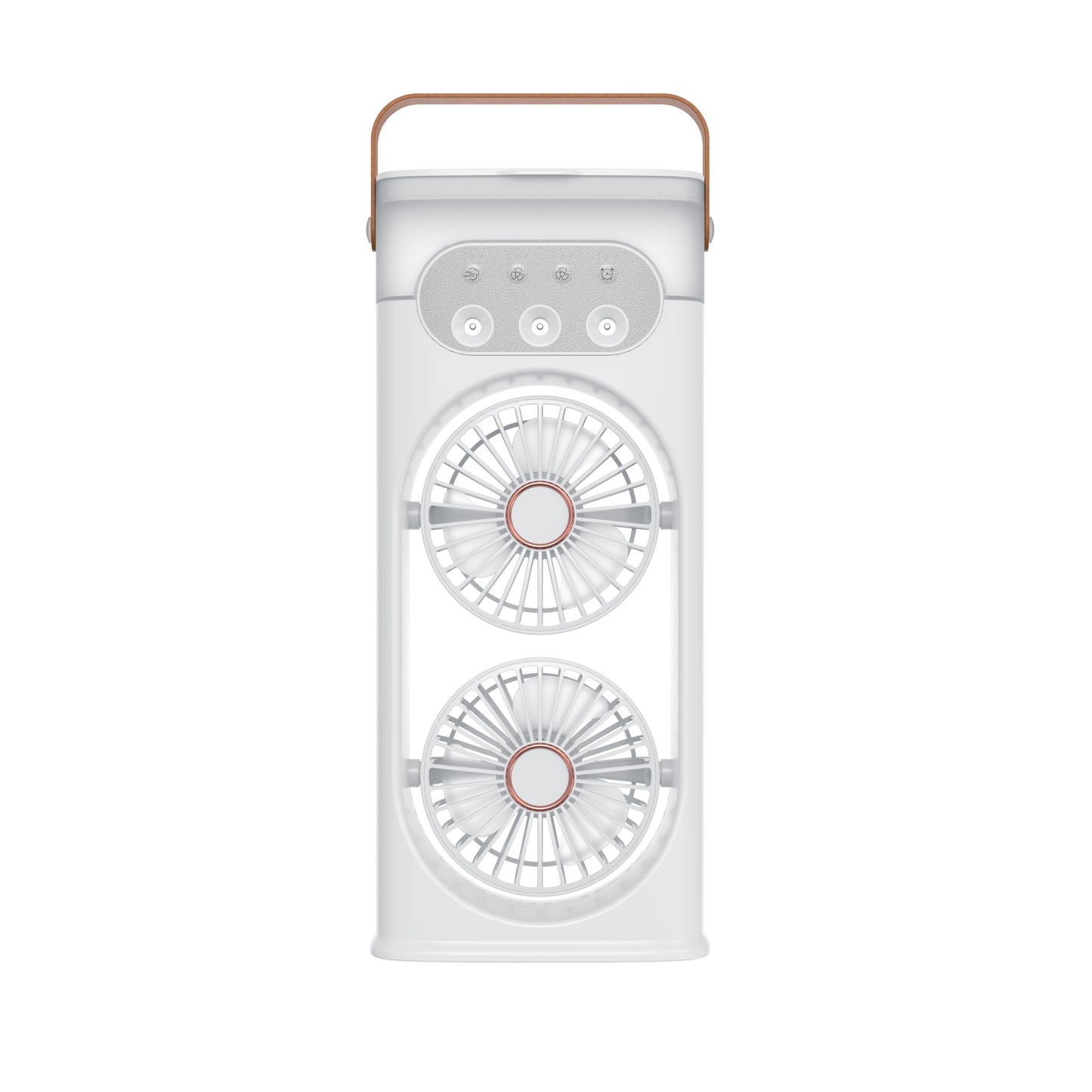 iBlockCube Dual-Head Mist Fan – High-Power Air Circulation & Humidifying Cooling Fan for Home, Office & Outdoor Use