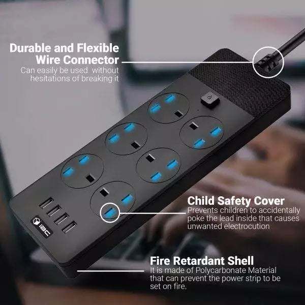 T12 Alien Series UK Power Strip With USB